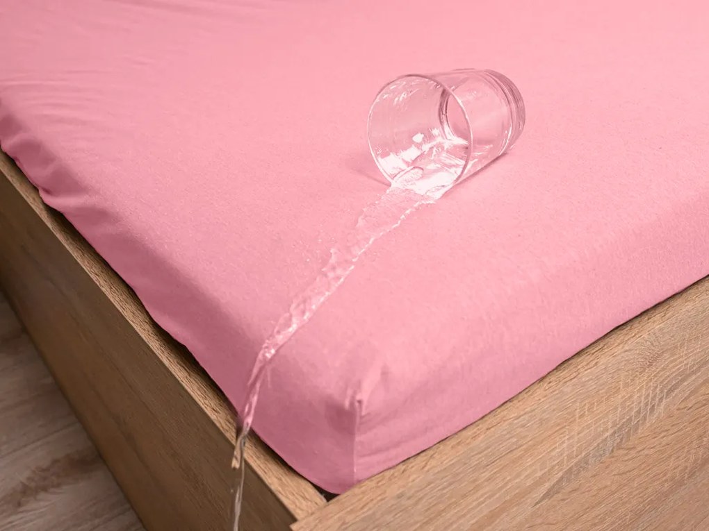 Cearsaf impermeabil JERSEY 180 x 200 cm, roz