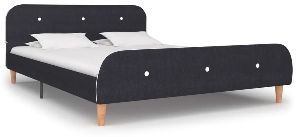 280918 vidaXL Cadru de pat, gri închis, 140 x 200 cm, material textil