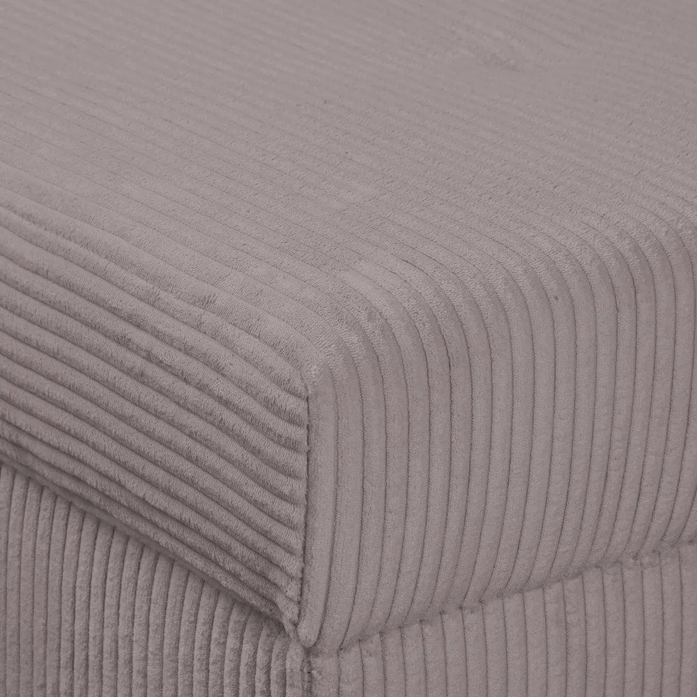 Colțar gri cu tapițerie din catifea reiată (cu colț pe partea dreaptă) Ariella – Ropez