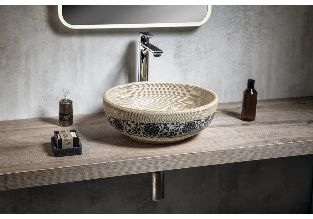 Chiuvetă bej rotundă din ceramică ø 41 cm Priori – Sapho