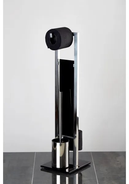 WENKO RIVALTA 22983100 - Perie WC 18 x 70 cm, inox/argintiu-negru