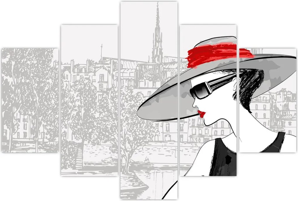 Tablou - Doamna la oraș (150x105 cm)