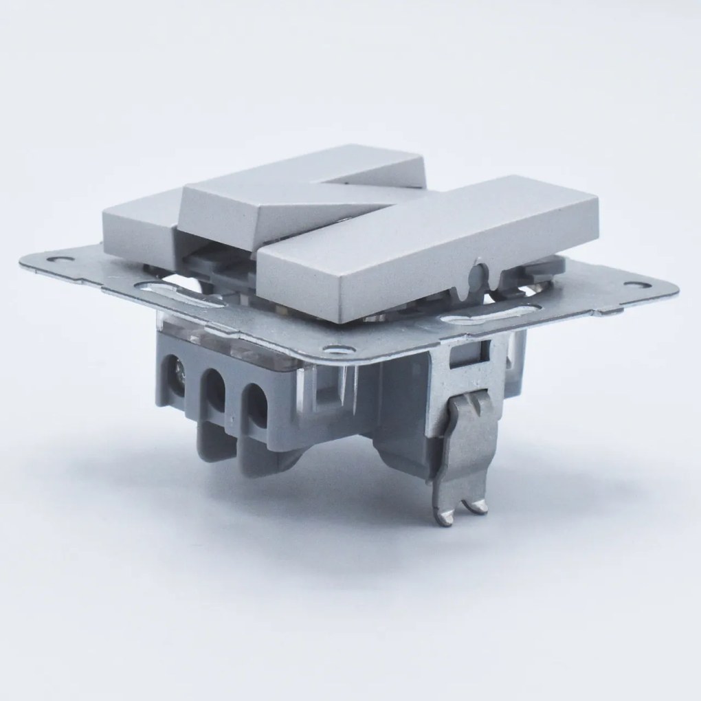 Intrerupator triplu, 10A, IP20, Argintiu, Panasonic Arkedia Slim/Karre Plus