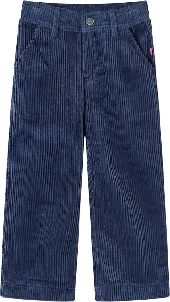 vidaXL Pantaloni de copii din velur, bleumarin, 92