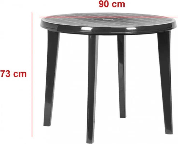 Masă de grădină din plastic Lisa, grafit