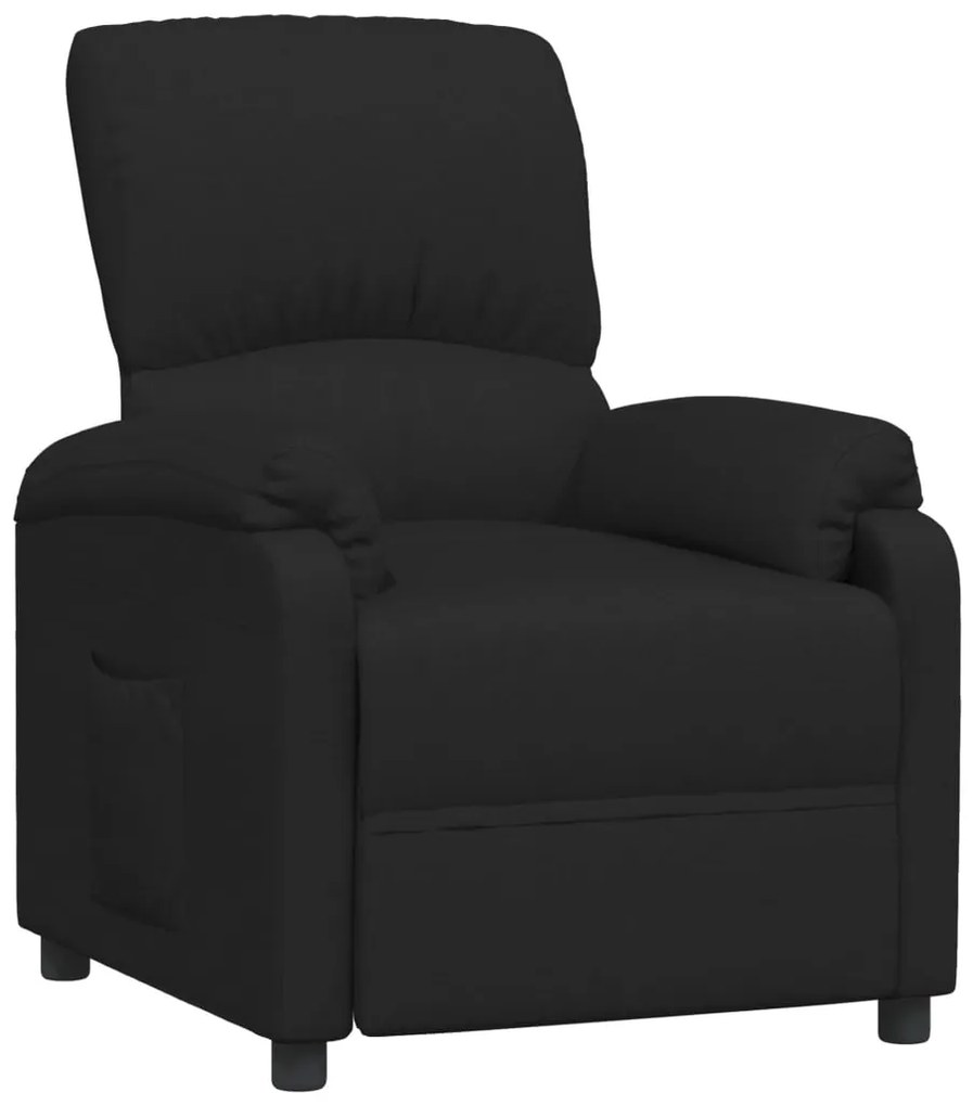 324071 vidaXL Fotoliu rabatabil, negru, material textil