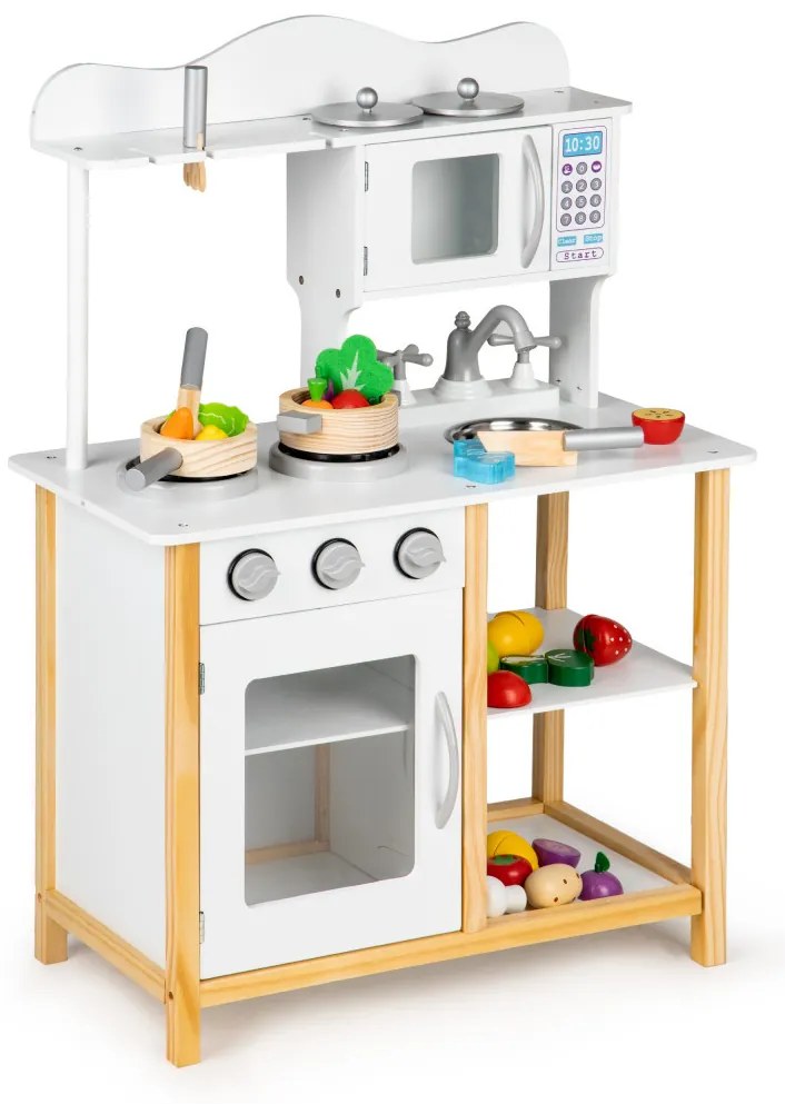 Bucătărie pentru copii din lemn cu cuptor alb