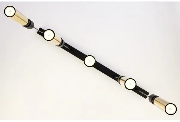 Lustră pe cablu Jupiter 2012 ALAS 5xGU10/10W/230V negru/auriu