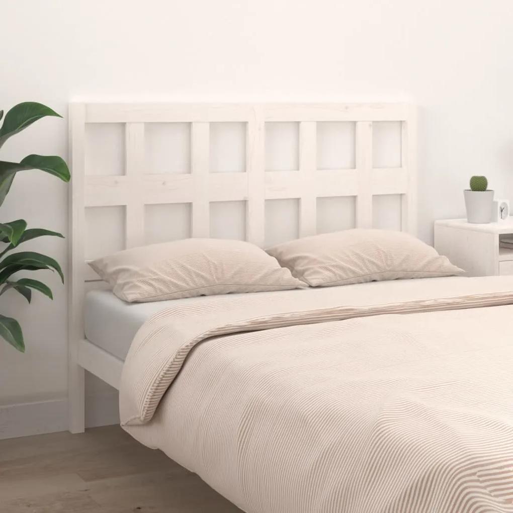 Tablie de pat, alb, 205,5x4x100 cm, lemn masiv de pin Alb, 205.5 x 4 x 100 cm, 1