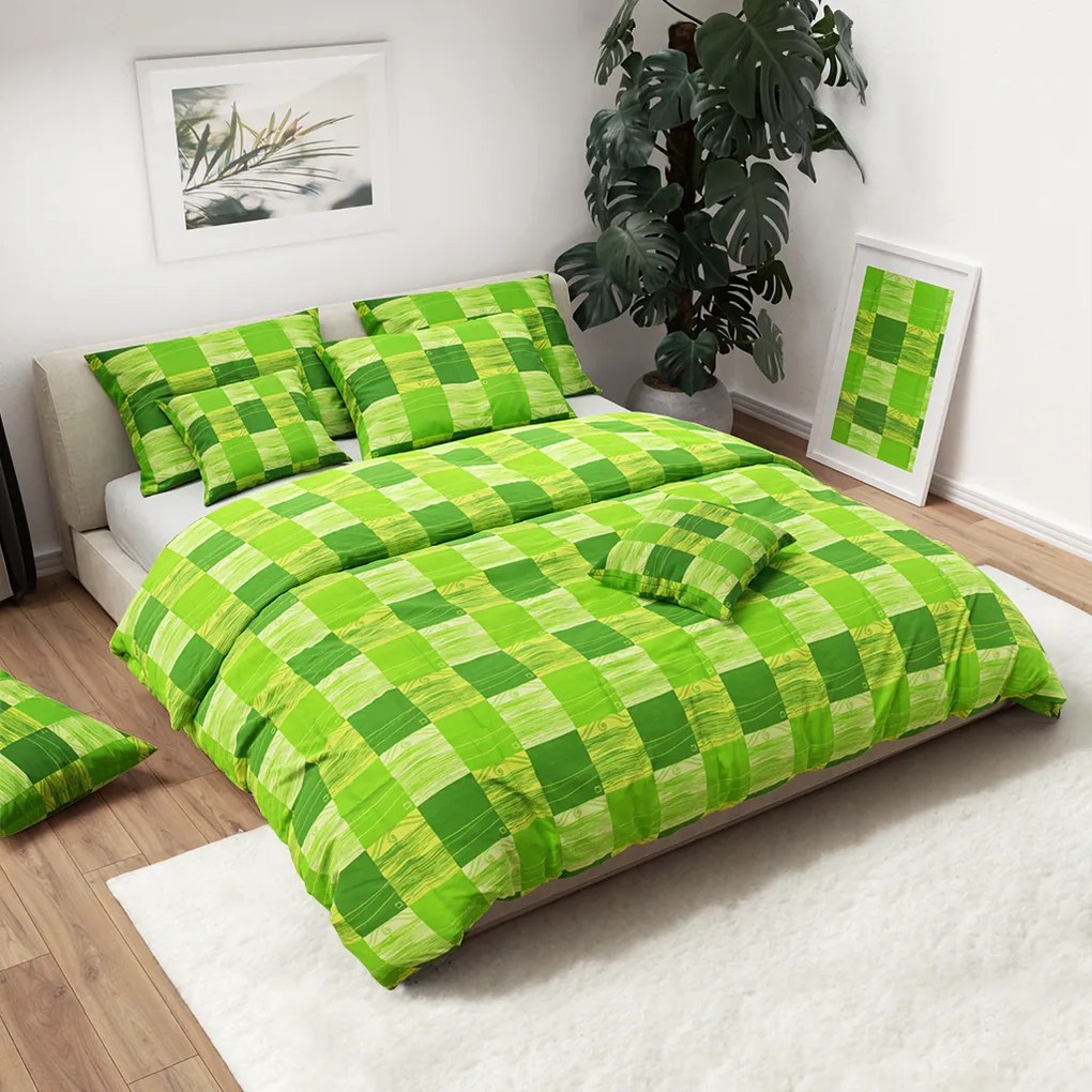 Lenjerie de pat bumbac SONKA verde Dimensiune lenjerie de pat: 70 x 90 cm | 140 x 200 cm