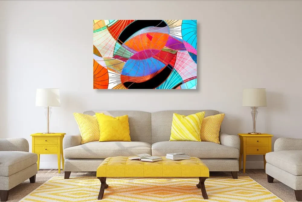 Tablou abstracție viu colorată