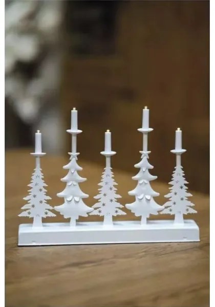 Sfeșnic LED de Crăciun LED/2xAA alb