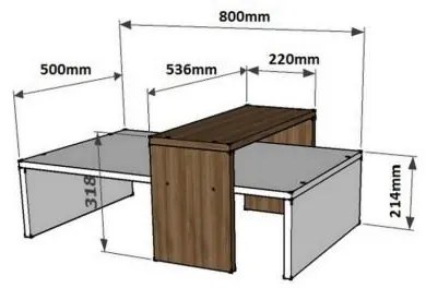Masă de cafea Glowie (Nuc + Alb). 1089470