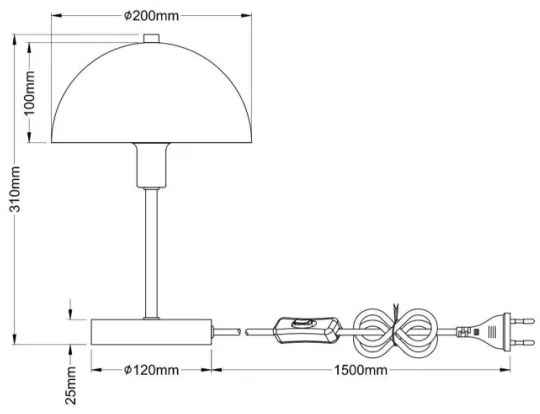 Globo 24009S - Lampă de masă ATOMA 1xE14/40W/230V