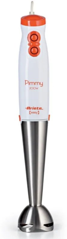 Blender manual Ariete PIMMY 0881/00, 200W, 2 viteze, Otel inoxidabil, Alb/Portocaliu