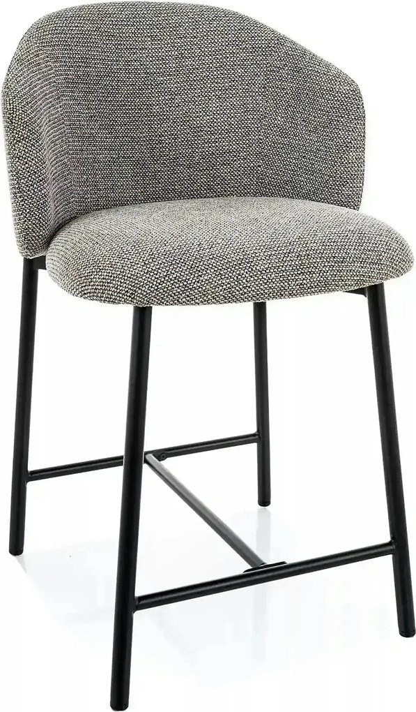 Scaun bar OSAKA H-2, gri/negru, stofă/metal, 54x43x88 cm