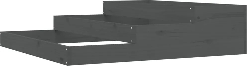 vidaXL Jardinieră, gri, 107x107x27 cm, lemn masiv de pin