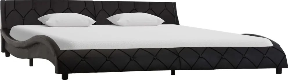 Cadru de pat, negru, 180 x 200 cm, piele artificiala