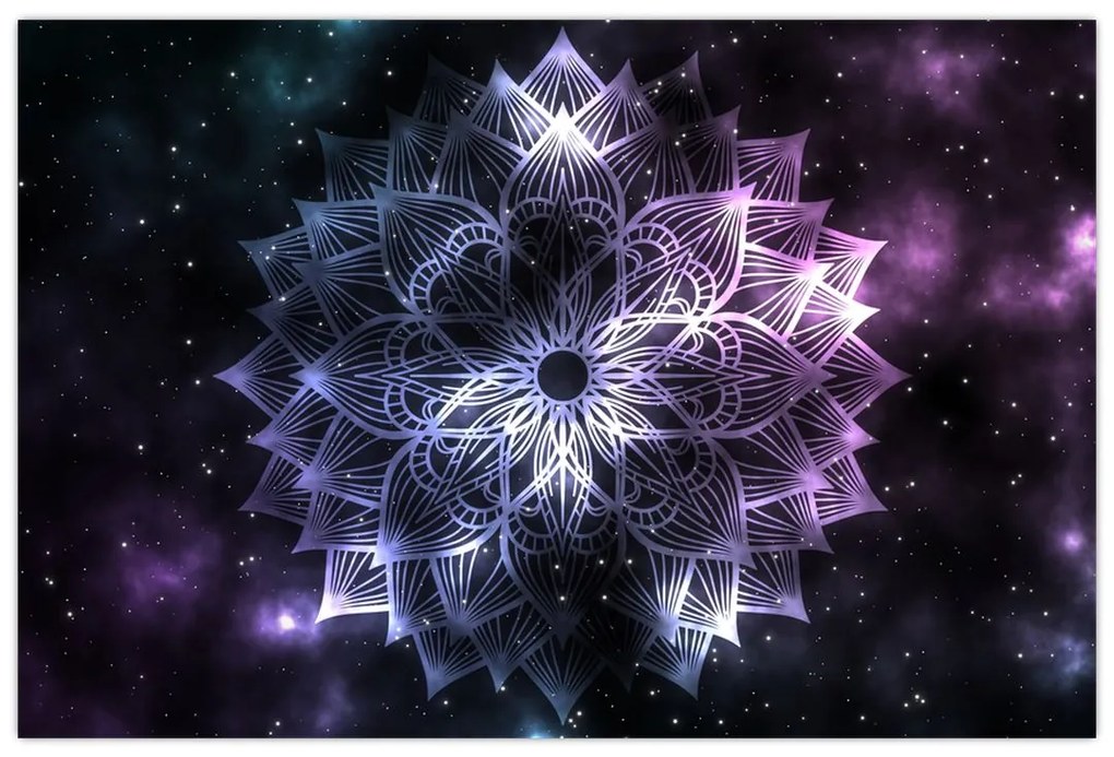 Tablou - Mandala Lotus în spațiu (90x60 cm)