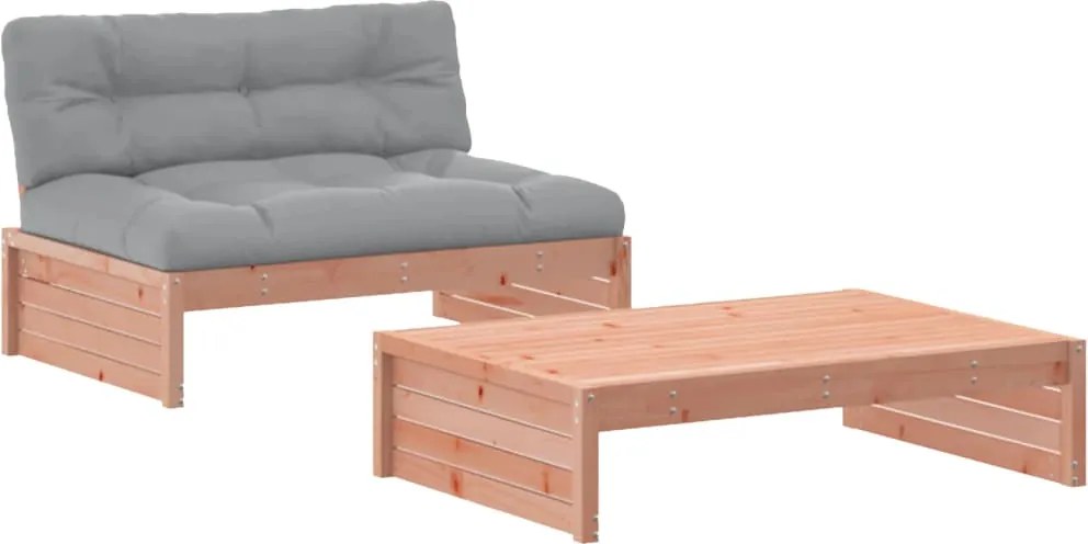 vidaXL Set mobilier de grădină cu perne, 2 piese, lemn masiv Douglas