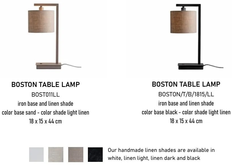 Veioza metal sand si abajur in deschis Boston