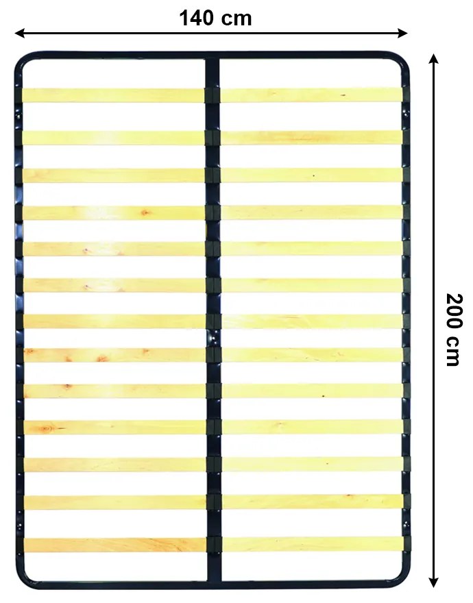 Lamele în ramă fixă, 140x200, SOMIERA METALICA 7867