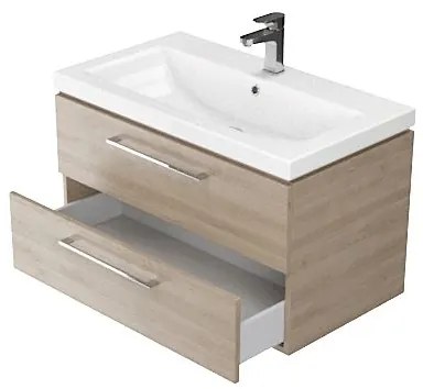 Cersanit S801-148-DSM - Mobilier de baie suspendat LARA 60 cm cu lavoar, nuc