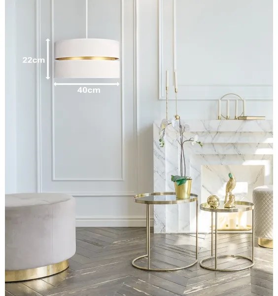 Lustră pe cablu Duolla DUO 1xE27/15W/230V d. 40 cm crem/auriu