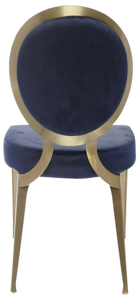 Scaun tapitat Cassari bleumarin/gold – H89 cm