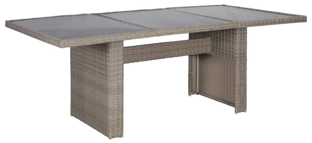 Set mobilier de exterior, 9 piese, maro, poliratan