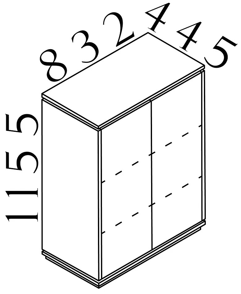 Dulap mediu Creator 83,2 x 44,5 x 115,5 cm, alb / wenge