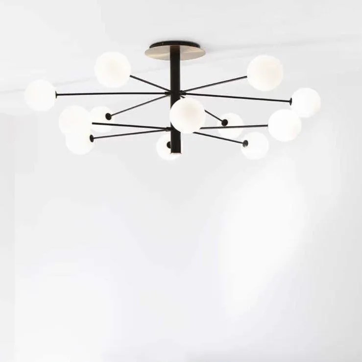 Lustra moderna cu 12 surse de lumina COSMOPOLITAN PL12 NERO OTTONE