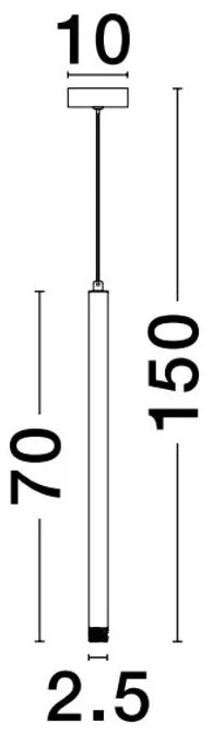 Pendul LED design modern Trimle auriu 2.5cm