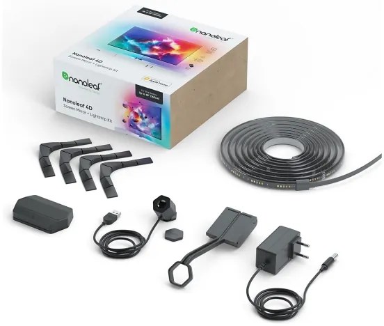 Set pentru reproducerea în oglindă a ecranului 4D Nanoleaf NF082K02-40LS + benzi luminoase 4m 65"
