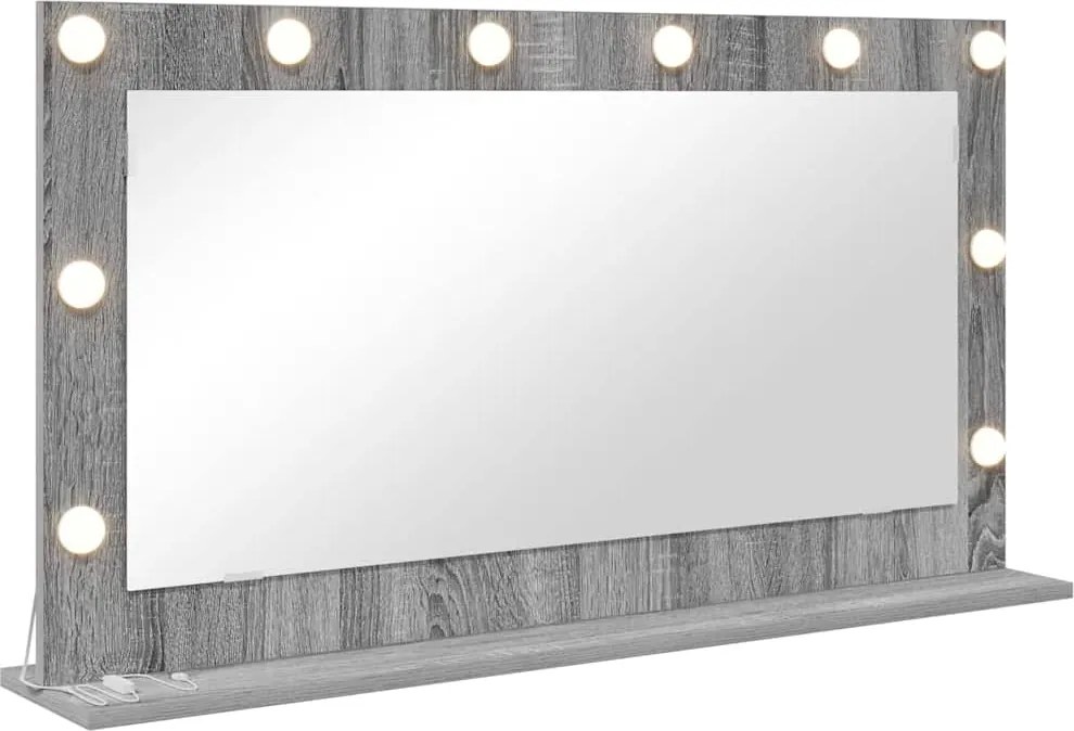 vidaXL Oglindă de toaletă Dreptunghiular Gri Sonoma 100 x 55 x 18 cm