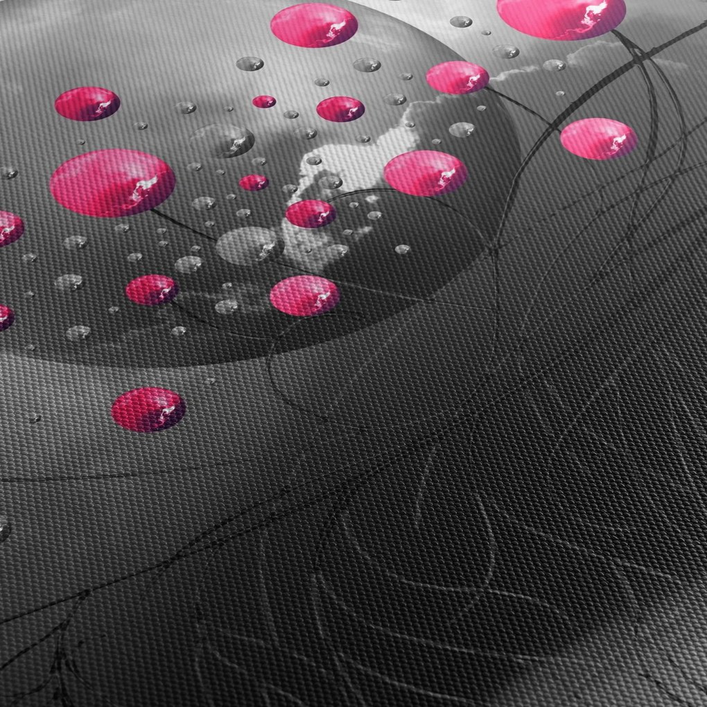 Tabloul cu bile abstracte roz (150x105 cm)