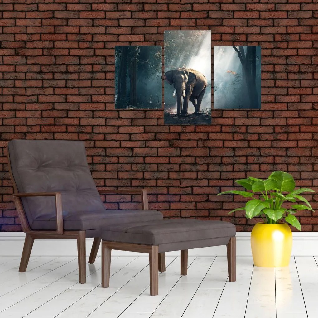 Tablou cu elefant în djunglă (90x60 cm)