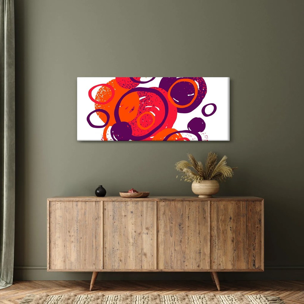 Tablou - Motiv cercuri în culori calde (120x50 cm)