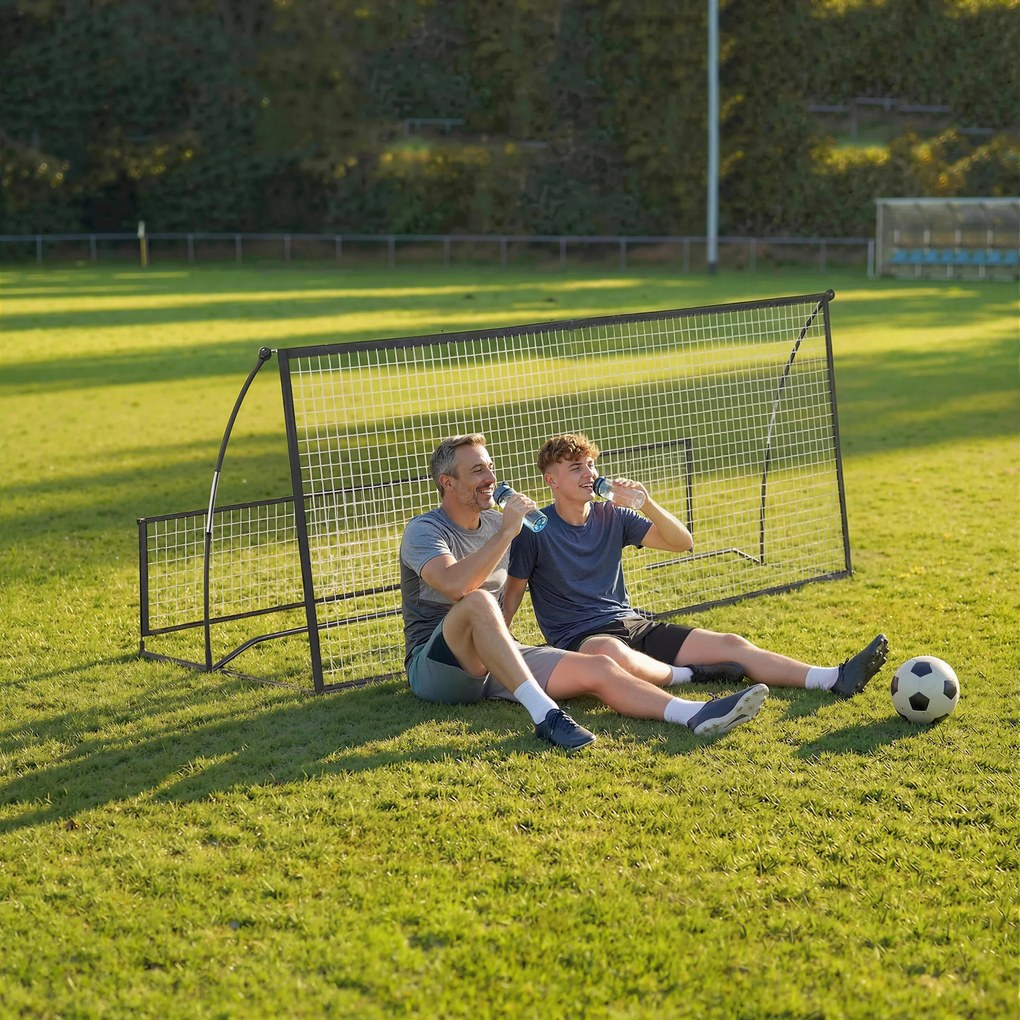 SPORTNOW Rețea de Respingere Pliabilă 2 în 1 cu Husă de Transport pentru Antrenament de Fotbal și Baseball 200x94x122 cm Negru | Aosom Romania