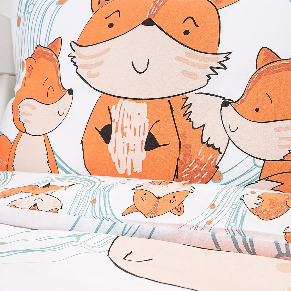 Lenjerie de pat pentru pătuț din bumbac 4Home Foxes, 100 x 135 cm, 40 x 60 cm