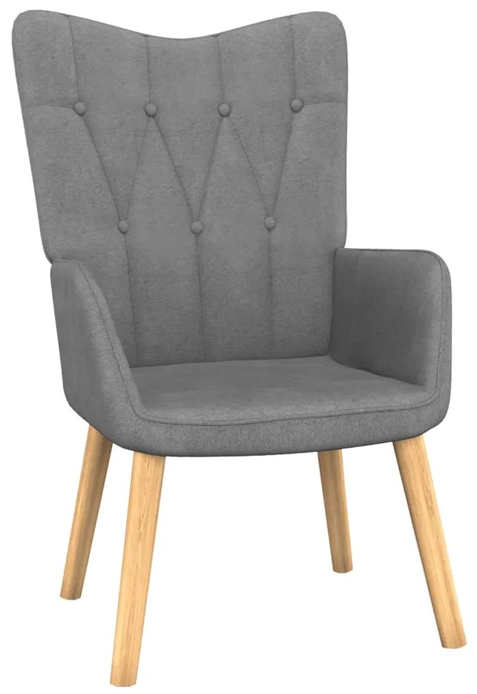 327535 vidaXL Scaun de relaxare cu taburet, gri închis, textil