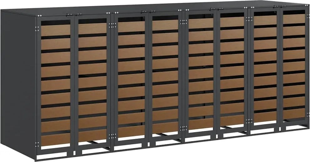 vidaXL Depozitare pentru 3 pubele Wheelie 340 x 77.5 x 115.5 cm Oțel