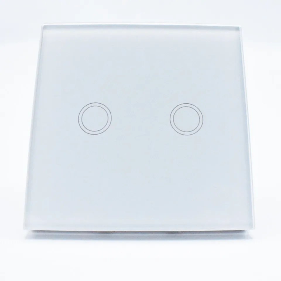 Intrerupator Touch Dublu, sticla securizata, IP45, alb, Smart House, Masterled