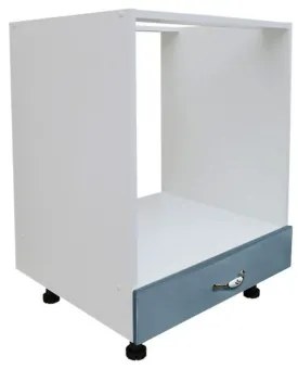 Corp pentru cuptor incorporabil cu sertar Zebra, alb/MDF Albastru, fara blat, 60 x 82 x 57 cm