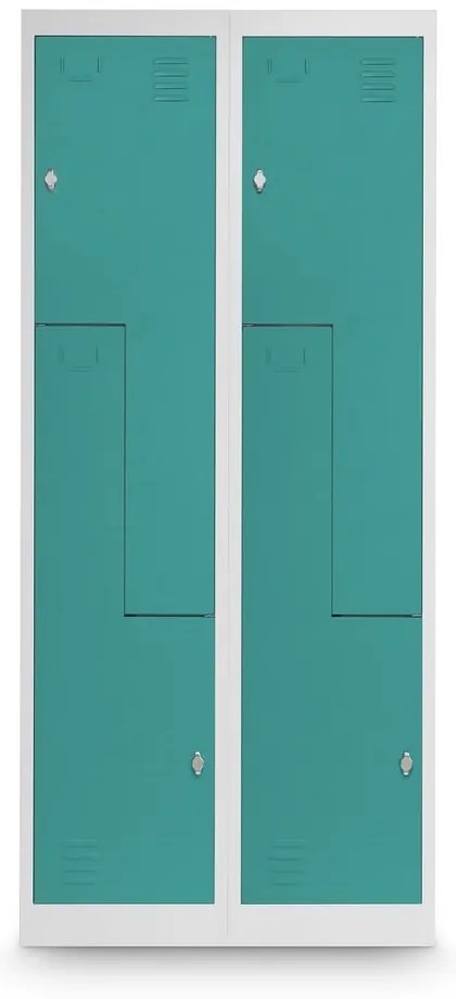 Dulap metalic Z, 80 x 50 x 180 cm, blocare, verde - RAL 6033
