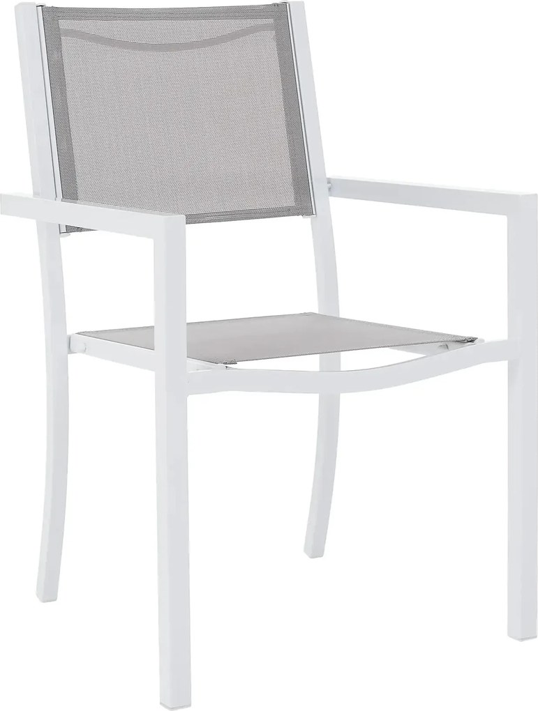 Scaun DORIO, gri deschis/alb, material textil/otel, 56x62x86 cm