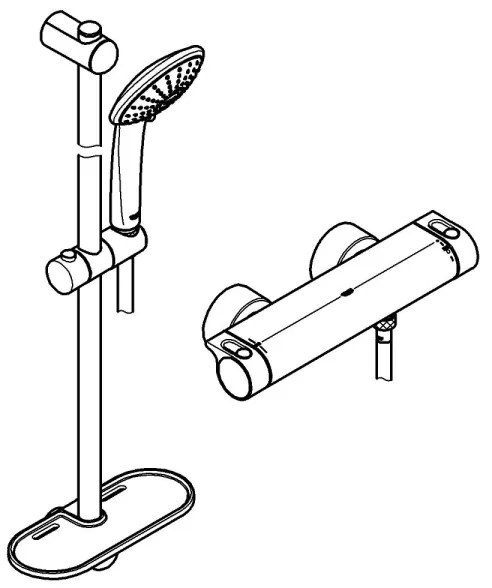 GROHE 34195001 - Baterie termostatică GROHTHERM 2000 cu set de duș EUPHORIA 110, crom