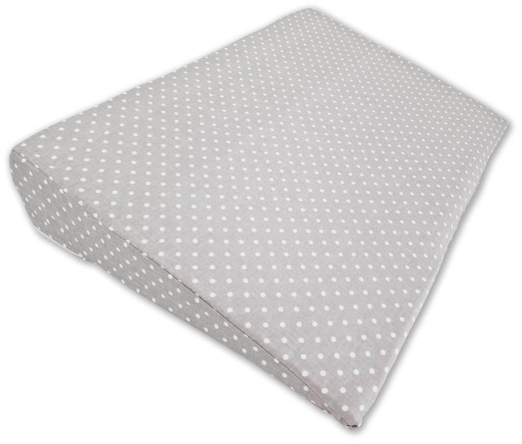 Perna antireflux cu husa detasabila bumbac 40x59 cm Kidizi Grey Dots