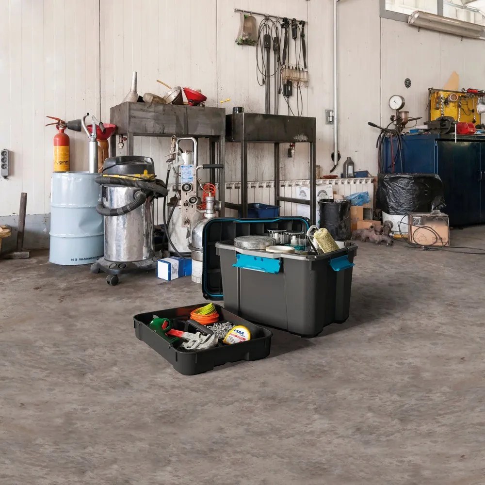 Cutie de depozitare neagră din plastic cu capac 73,5x44,5x46 cm Scuba Box – KIS