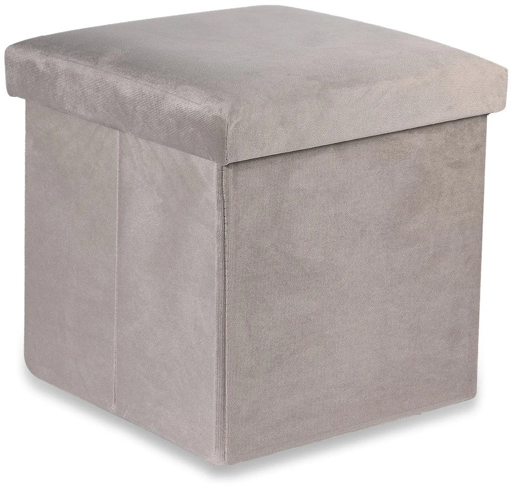 Taburet pliabil bej CUBEXO VELVET M